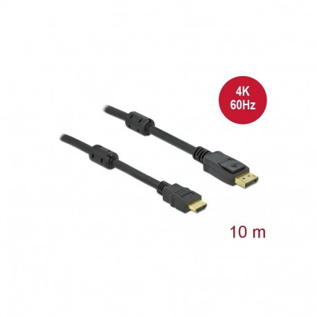 Displayport - HDMI kaabel 10.0m, 1.2, 4K@60Hz, ferriitidega, (sign suund DP>HDMI)(Active), must
