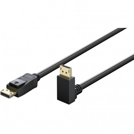 DisplayPort kaabel 3.0m, 2.1, 8K 7680x4320@144Hz DSC, 54 Gbit/s, nurgaga üles, must