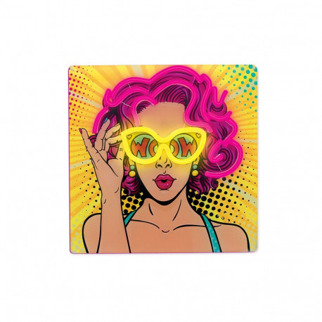 Neon art led power woman żółto fioletowy fla02 forever light