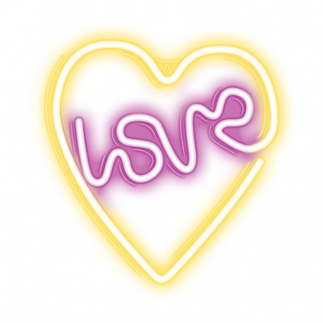 Neolia LED-neoon NNE02 „love“ südames, lilla-valge
