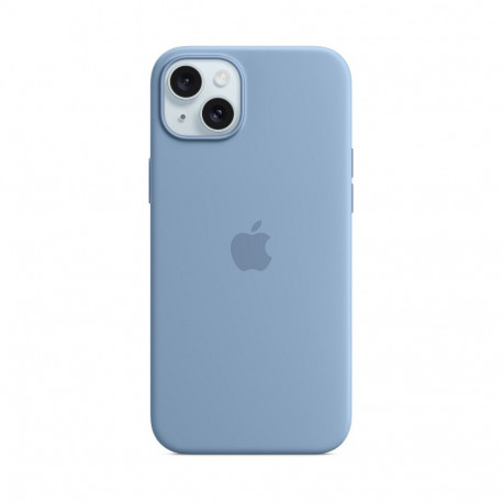 "Silikon Case iPhone 15 Plus mit MagSafe (winterblau)"