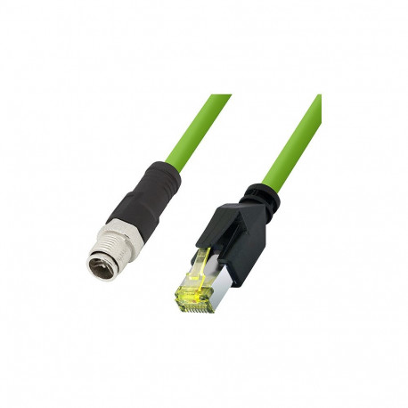"Logilink M12 CAT6A Industrial Patch Cable, PUR, M12 X-coded to RJ45, 1,00 m"