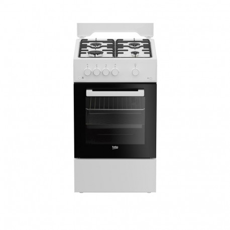 Beko FSG52020FW cooker Freestanding cooker Gas Black, White