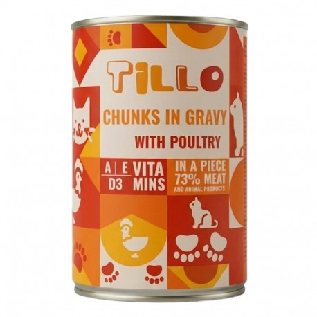 TILLO märg kassitoit linnulihatükid kastmes 415g