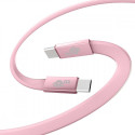 Cable USB C - USB C 1m flat pink