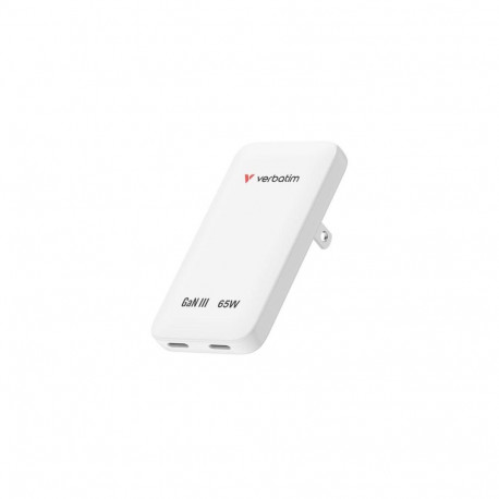 Verbatim Essentials Slim GaN Wall Charger 65W US/EU/UK - White