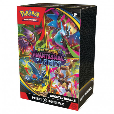 Trading Card Game Booster Pack - Pokémon Mega Evolution Phantasmal Flames Booster Bundle, 6 Packs