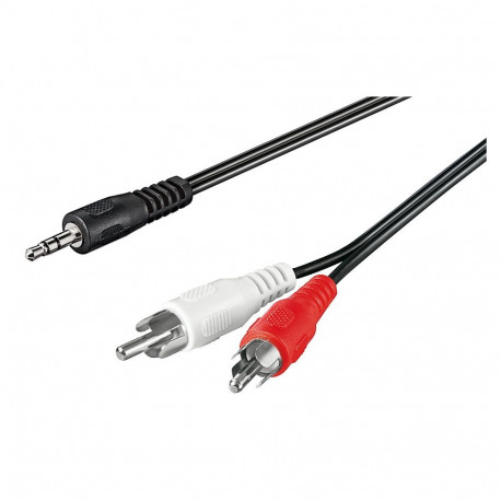 3.5mm - 2xRCA kaabel 0.5m, must