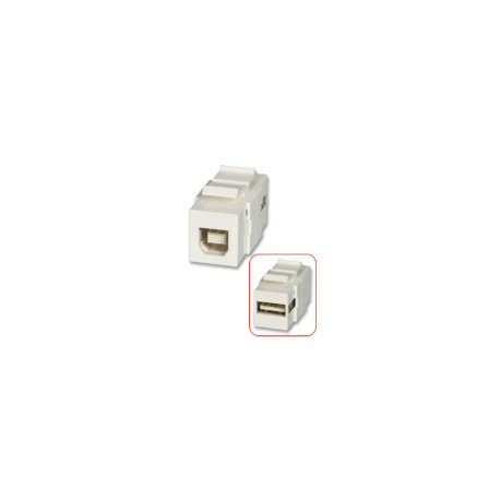 Keystone moodul: USB A (F) - B (F), valge
