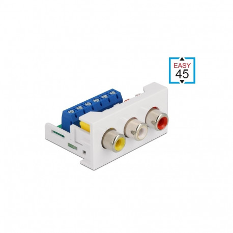 Delock Easy 45 Module 3 x RCA female port 22.5 x 45 mm