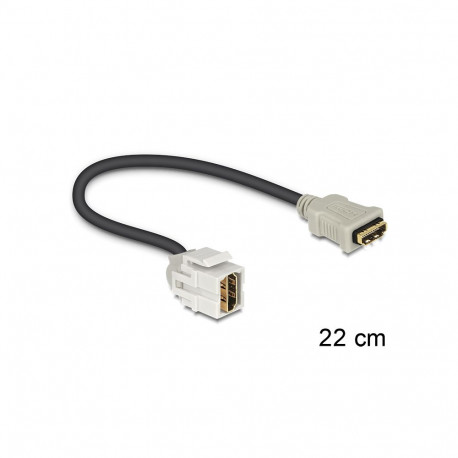 Keystone moodul: HDMI F / F, 250° nurgaga, kaabli pikkus 22cm, valge