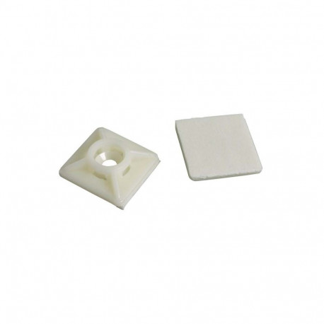 Kaablifiksaator kleebisega, 19 x 19mm, must, 3,6mm, kahesuunaline, 100tk/pk