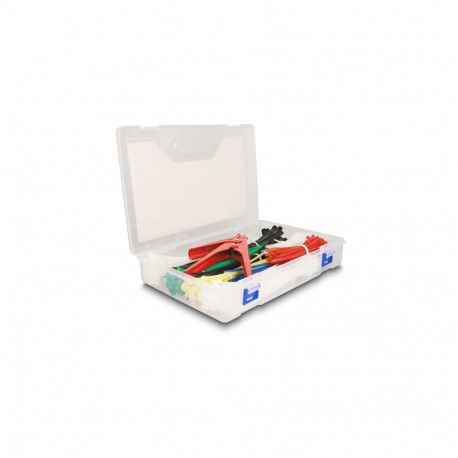 Delock Cable tie assortment box with cable tie installation tool 600 pieces assorted colours