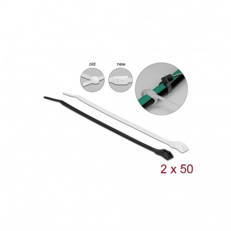 Kaablisidemed lameda peaga 150 × 3.6mm mustad/läbipaistvad, -40 kuni 85° (100tk)