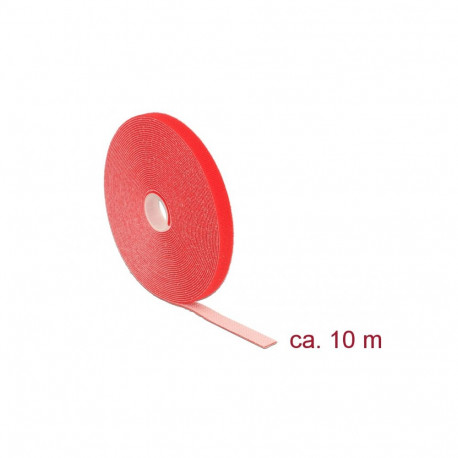 Delock Hook-and-loop fasteners L 10 m x W 13 mm roll red