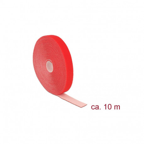 Delock Hook-and-loop fasteners L 10 m x W 20 mm roll red