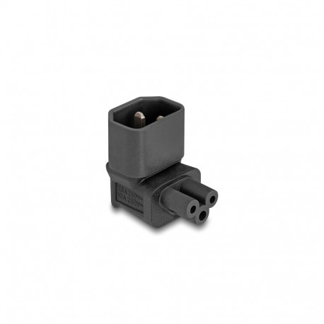Toiteüleminek C14 - C5, 2.5A IEC 60320 nurgaga üles must