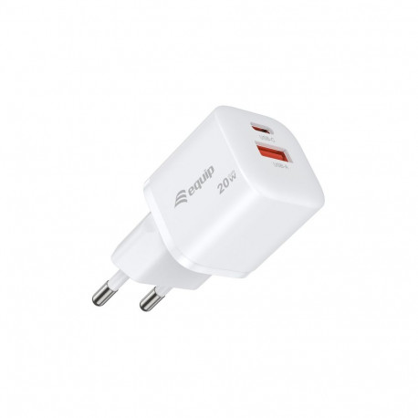Equip USB PD laadija 2-Port 20W GaN, USB-C x 1, USB-A x 1, 25pcs/pack