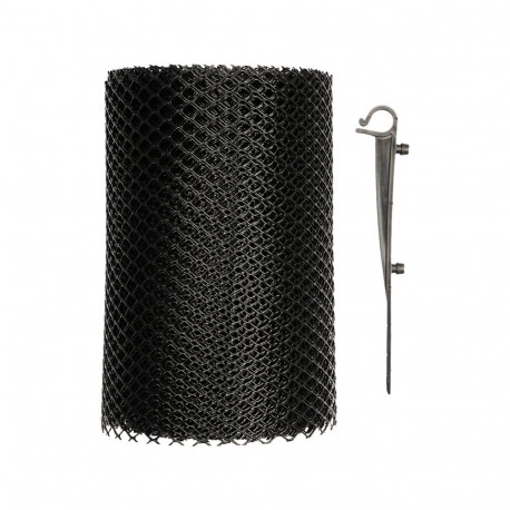 Vorel Gutter Mesh with Hooks 69851, 6m, 180mm, PVC, 15 hooks, 8x8mm eyelet size