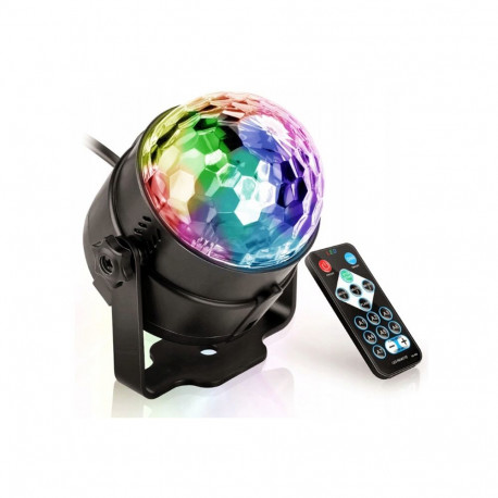 Kula disco dyskotekowa projektor rgb led reflektor na impreze laser + pilot -e113