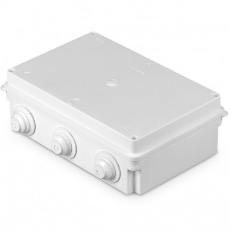 Puszka instalacyjna, izolacyjna, odgałęźna, 6-wlotowa, z dławicami d-30, n/t, wymiar 235x150x75, ip5