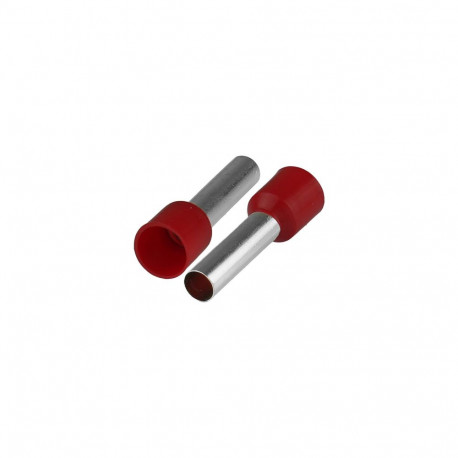Isoleeritud juhtmeotsahülss juhtmetele 1x10mm², pikkus 27,5mm, 20tk, punane