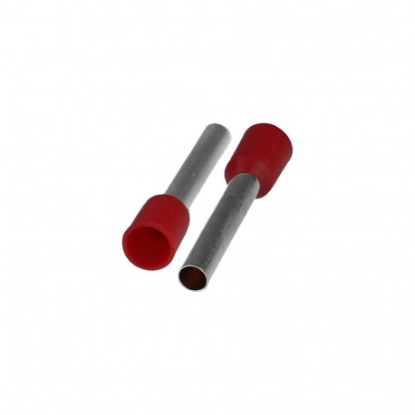Isoleeritud juhtmeotsahülss 1x4mm2, hülssi pikkus 25,5mm, 20tk, punane