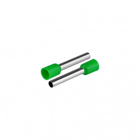 Isoleeritud juhtmeotsahülss 1x4mm2, hülsi pikkus 25,5mm, 20tk, roheline
