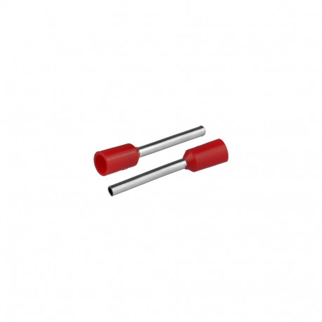 Isoleeritud juhtmeotsahülss juhtmetele 10,75mm², hülsi pikkus 18,4mm, punane, 50tk