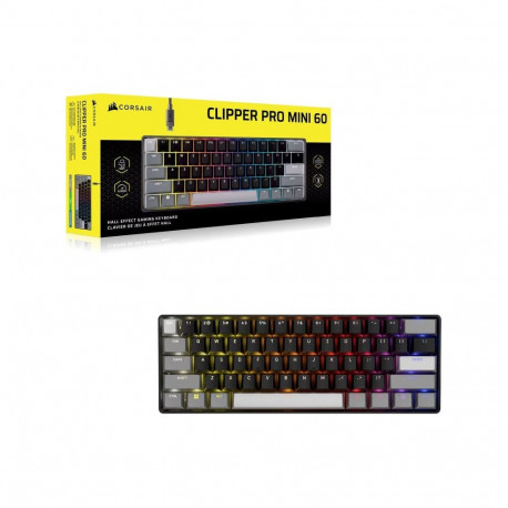 Corsair CLIPPER PRO MINI 60 Hall Effect Gaming Keyboard, Backlit RGB LED, MGX Core, Black PBT DS Key