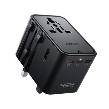 Acefast Acefast Z8 GaN 45W Travel Adapter 3x USB-C + 2x USB-A Travel Wall Charger with 2500W AC Sock