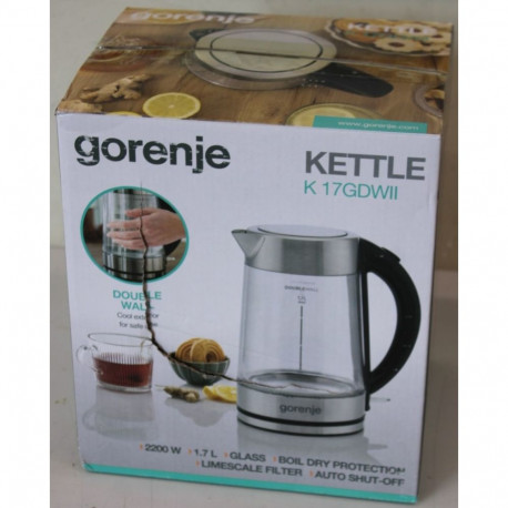 GORENJE SALE OUT. K17GDWII Kettle, Electric, Capacity 1.7 L, Power 2200 W, Stainless steel | SALE OU