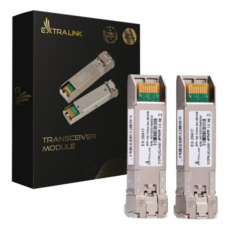 Extralink sfp+ moodulid 10G 2-pakk 10Gbps LC/UPC 1310nm 2km üherežiimsed DOM
