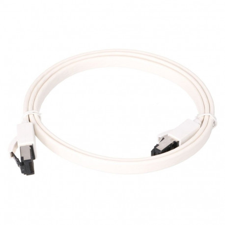 "EXTRALINK LAN PATCHCORD CAT.8 U/FTP 1M 40G FLAT SHIELDED FOILED TWISTED PAIR BARE COPPER WHITE"