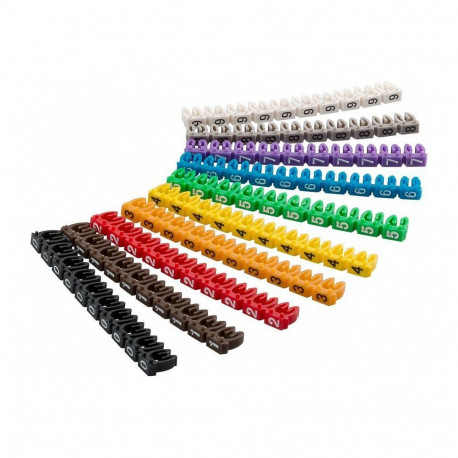 "Goobay Kabelmarkierer Clips 2,5mm 72513 Ziffern 0-9 mehrfarbig 2,8 bis 4,6mm"