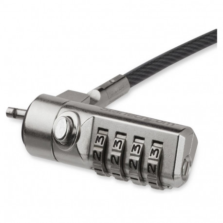 "Laptop Cable Lock - Swivel Hinge - 2 m Steel Cable - 4-Digit Combination Lock - Locking Security Ca