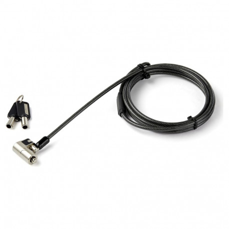 "Laptopschloss mit 2m Kabel (mit Schlssel, fr K-Slot, Nano, Wedge Slot, Stahlkabel, Push-to-Lock Tas