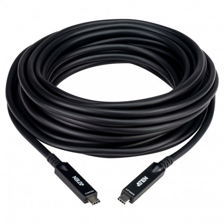 "USB C ATEN UE3410F aktives optisches Ultra HD-Kabel mit USB-C, schwarz, 10 m"