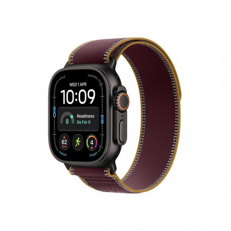 Apple Watch Ultra 4 5G 49mm Black Ti, Burgundy Trail Loop - S/M