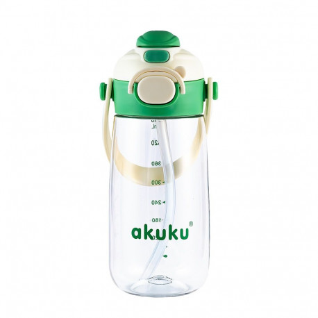 Akuku Children's water bottle with strap 480ml GREEN A0724