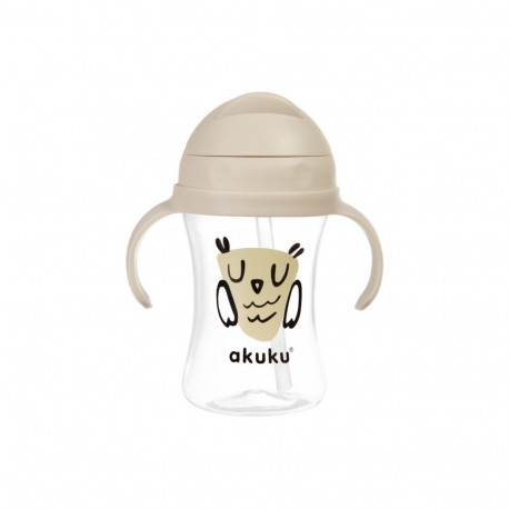 Akuku Cup with flip top straw 300ml OWL A0204