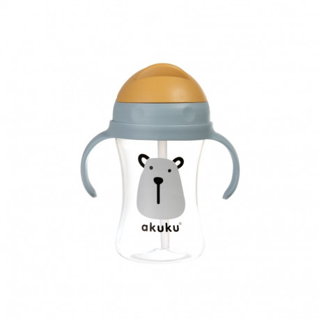 Akuku Cup with flip top straw 300ml BEAR A0203