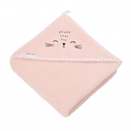 Akuku Baby hooded towel 100x100cm pink A0664