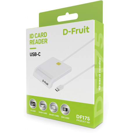 D-Fruit ID-kaardi lugeja USB-C DF175, valge