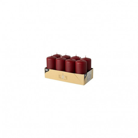 "CANDLE PAPSTAR Stumpenkerzen 10 cm bordeaux"