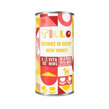 TILLO Chunks in gravy Turkey - wet dog food - 1250g