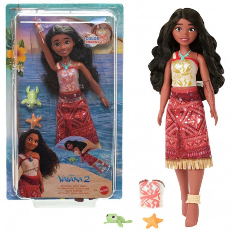 Disney Vaiana 2 mänguasi, ujuv Tautai Vaiana moenukk 2 aksessuaari ja värvi muutva pihikuga