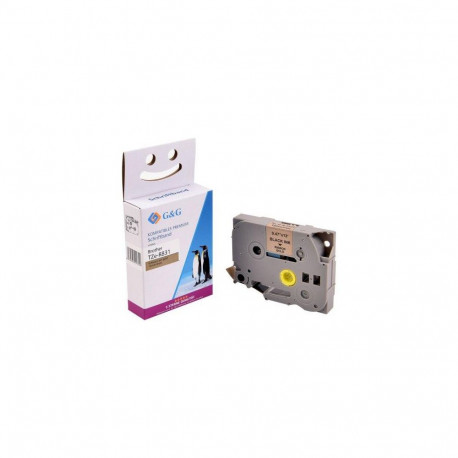 G&G 18778 label-making tape Black on gold TZe