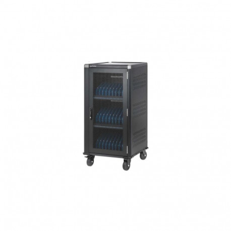 Manhattan Laptop Charging Cabinet Trolley/Cart via USB-C 65W 16" 30-bay, Suitable for USB-C lap