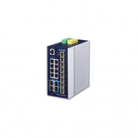 PLANET IP30 Industrial L3 8-Port Managed Gigabit Ethernet (10/100/1000) Blue, White
